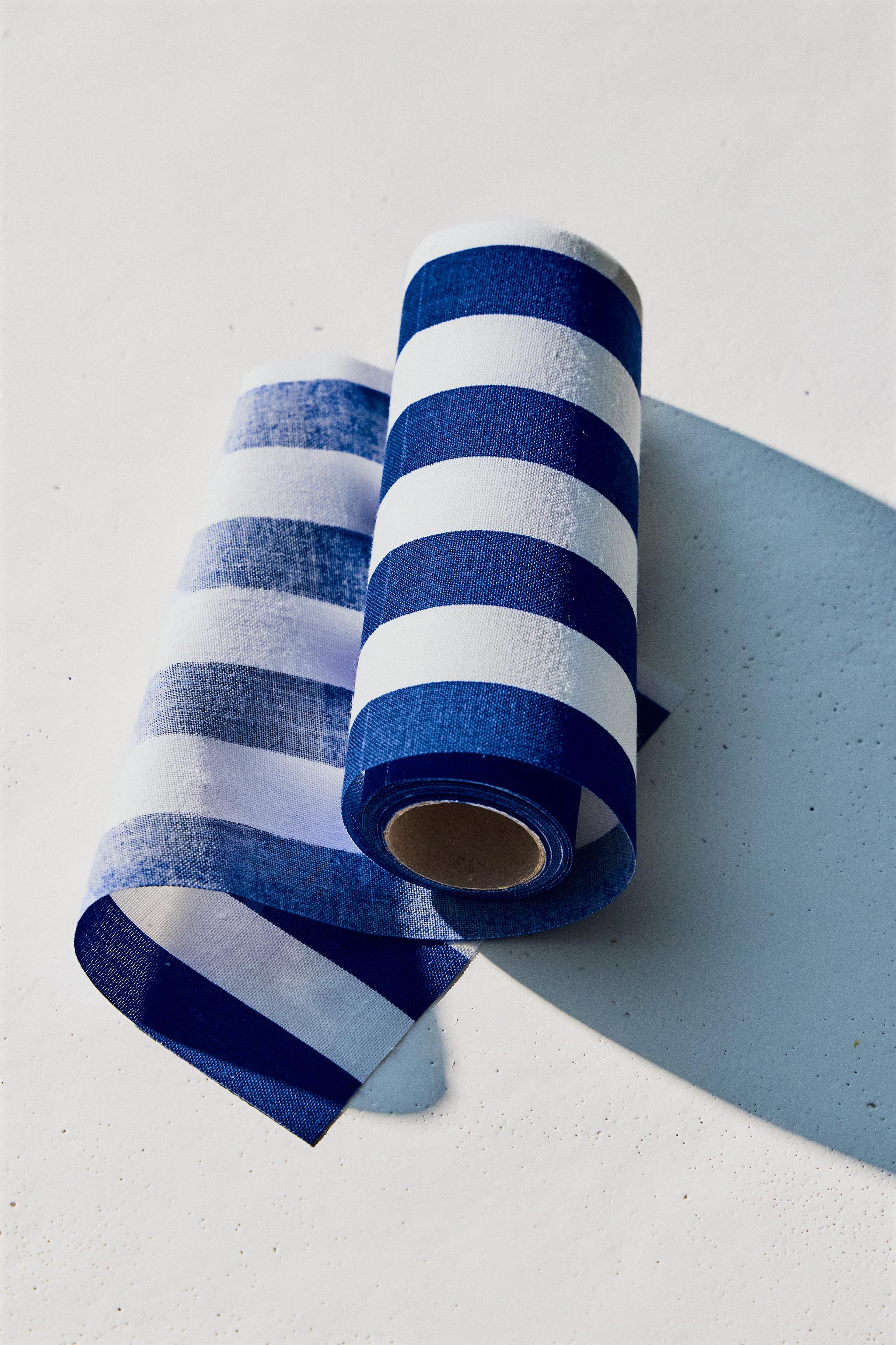 LOT DE 20 SERVIETTES DE TABLE EN COTON RÉUTILISABLES À RAYURES
